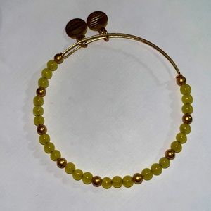 Yellow beaded Alex and Ani adjustable bangle